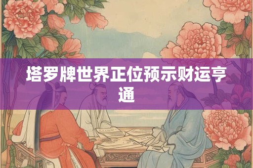 塔罗牌世界正位预示财运亨通