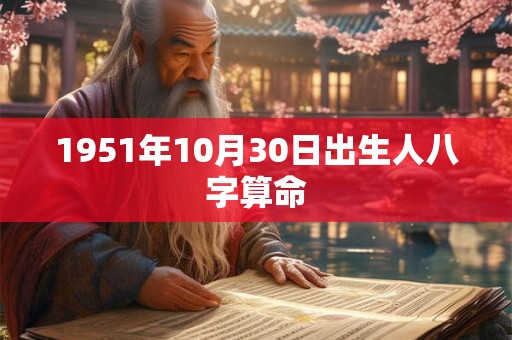 1951年10月30日出生人八字算命
