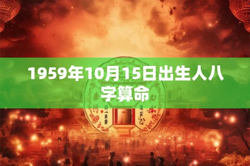 1959年10月15日出生人八字算命