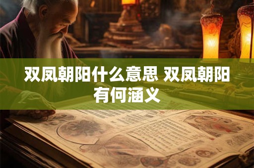 双凤朝阳什么意思 双凤朝阳有何涵义