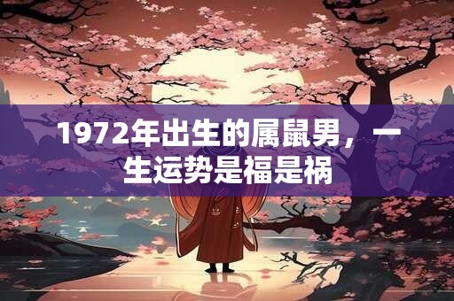 1972年出生的属鼠男，一生运势是福是祸