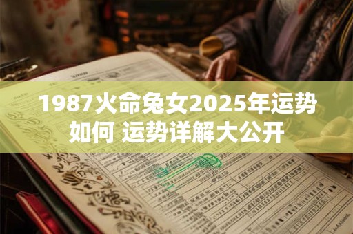 1987火命兔女2025年运势如何 运势详解大公开