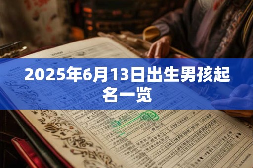 2025年6月13日出生男孩起名一览