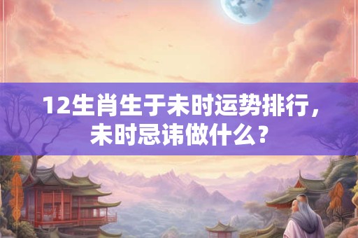 12生肖生于未时运势排行，未时忌讳做什么？