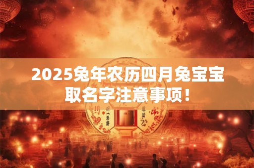 2025兔年农历四月兔宝宝取名字注意事项！