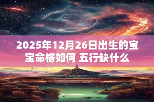 2025年12月26日出生的宝宝命格如何 五行缺什么