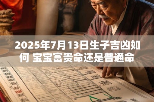 2025年7月13日生子吉凶如何 宝宝富贵命还是普通命