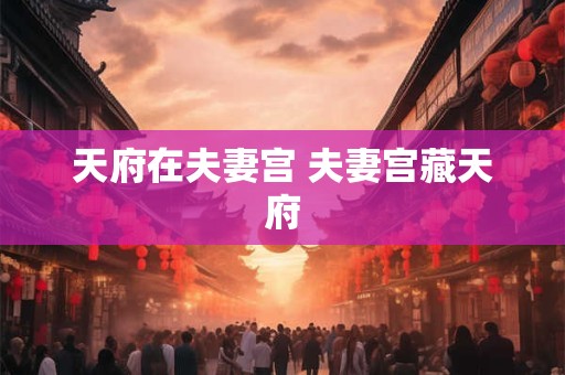 天府在夫妻宫 夫妻宫藏天府