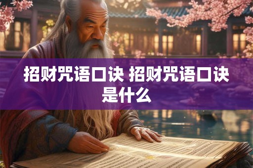 招财咒语口诀 招财咒语口诀是什么