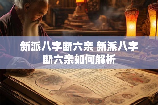 新派八字断六亲 新派八字断六亲如何解析