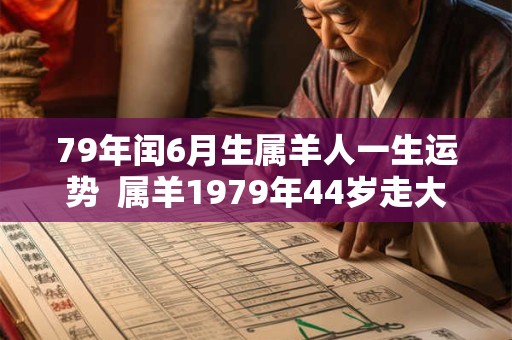 79年闰6月生属羊人一生运势  属羊1979年44岁走大运