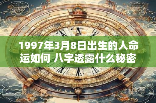 1997年3月8日出生的人命运如何 八字透露什么秘密 1997年3月8日出生的人命运如何 八字透露什么秘密