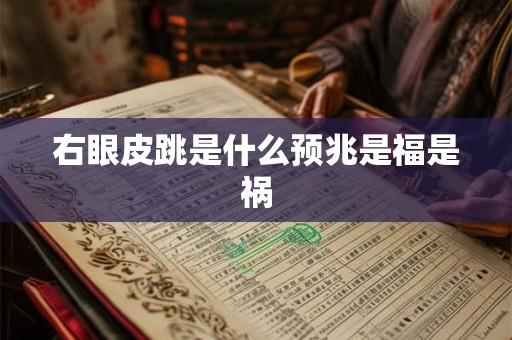 右眼皮跳是什么预兆是福是祸