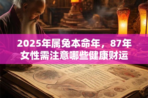 2025年属兔本命年，87年女性需注意哪些健康财运