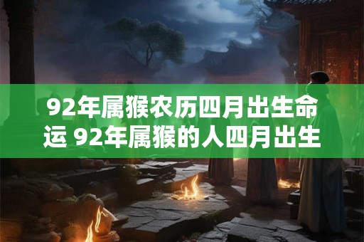 92年属猴农历四月出生命运 92年属猴的人四月出生的命运如何