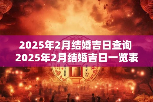 2025年2月结婚吉日查询 2025年2月结婚吉日一览表