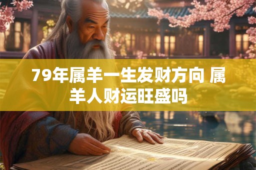 79年属羊一生发财方向 属羊人财运旺盛吗