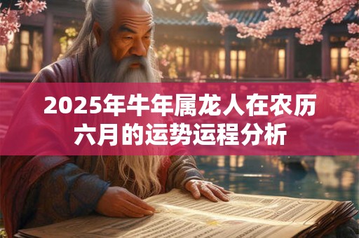 2025年牛年属龙人在农历六月的运势运程分析
