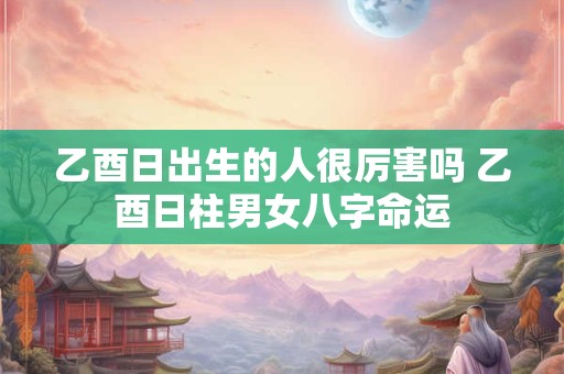 乙酉日出生的人很厉害吗 乙酉日柱男女八字命运