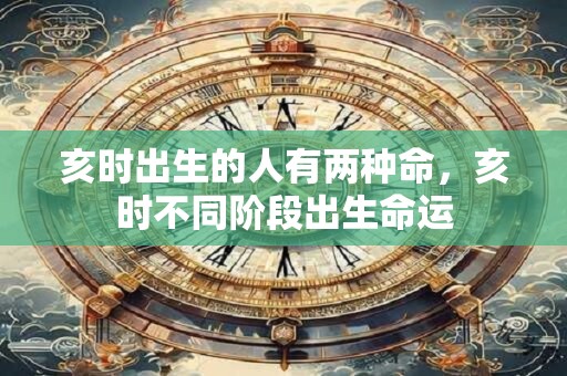 亥时出生的人有两种命，亥时不同阶段出生命运