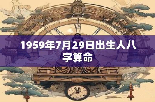 1959年7月29日出生人八字算命