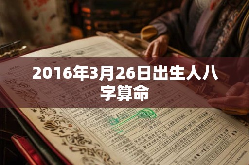 2016年3月26日出生人八字算命