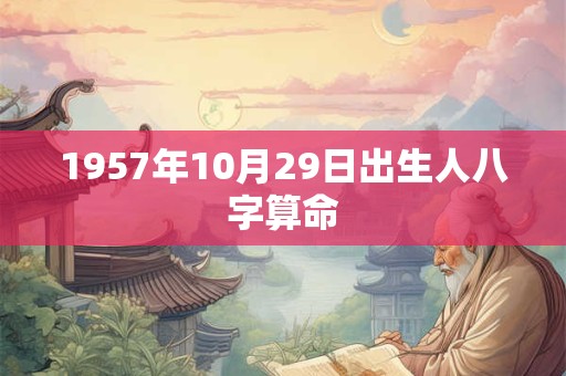 1957年10月29日出生人八字算命