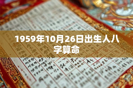 1959年10月26日出生人八字算命 1959年10月26日出生人八字算命