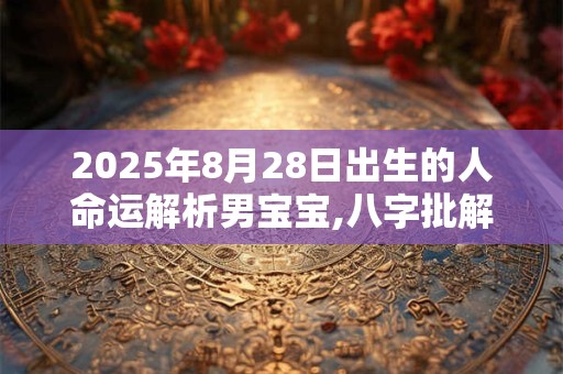 2025年8月28日出生的人命运解析男宝宝,八字批解 2025年8月28日出生的人命运解析男宝宝,八字批解