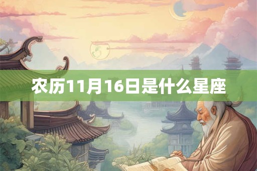 农历11月16日是什么星座