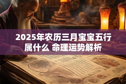 2025年农历三月宝宝五行属什么 命理运势解析 2025年农历三月宝宝五行属什么 命理运势解析
