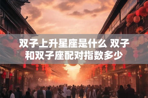 双子上升星座是什么 双子和双子座配对指数多少