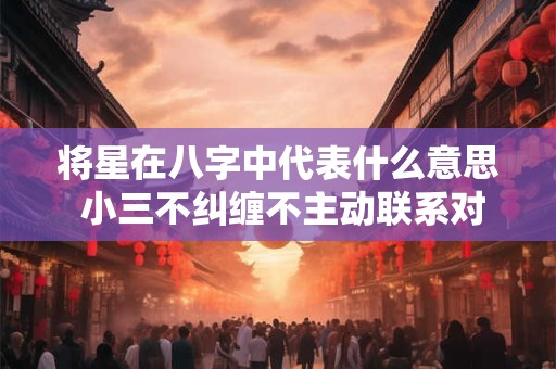 将星在八字中代表什么意思 小三不纠缠不主动联系对方