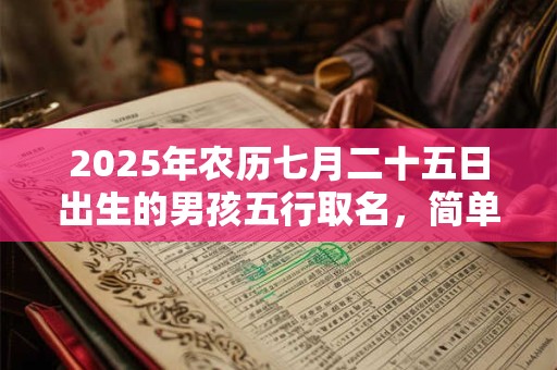 2025年农历七月二十五日出生的男孩五行取名，简单独特的男宝宝名字