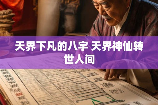 天界下凡的八字 天界神仙转世人间