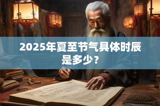 2025年夏至节气具体时辰是多少？