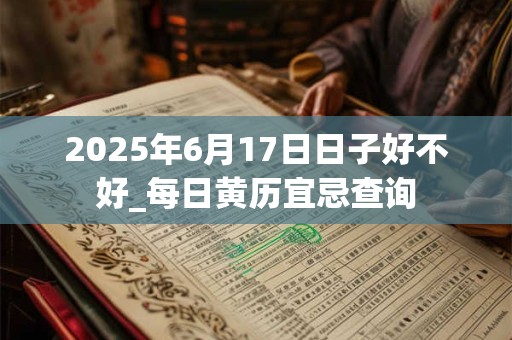 2025年6月17日日子好不好_每日黄历宜忌查询