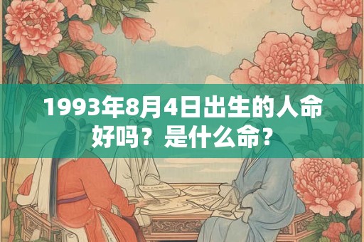 1993年8月4日出生的人命好吗？是什么命？