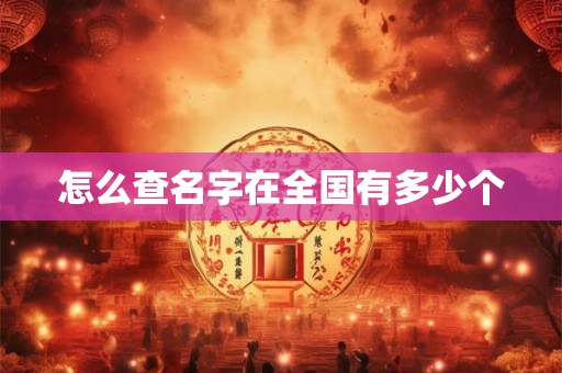 怎么查名字在全国有多少个
