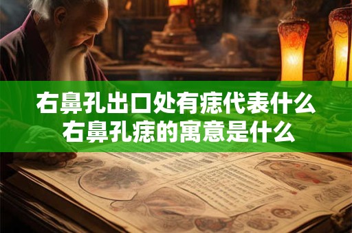 右鼻孔出口处有痣代表什么 右鼻孔痣的寓意是什么