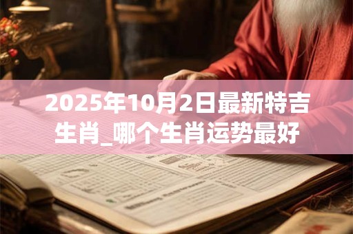 2025年10月2日最新特吉生肖_哪个生肖运势最好