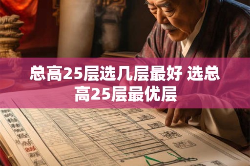 总高25层选几层最好 选总高25层最优层