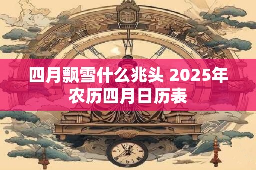四月飘雪什么兆头 2026年农历四月日历表