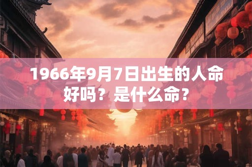 1966年9月7日出生的人命好吗？是什么命？