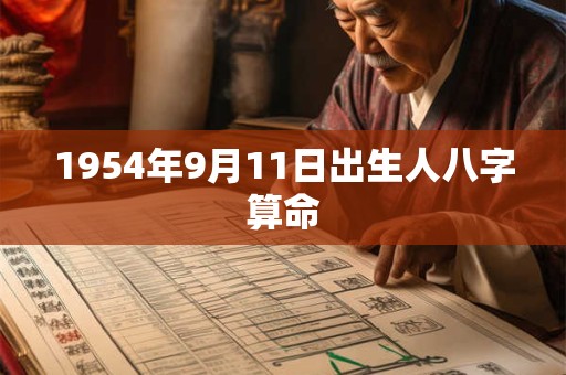 1954年9月11日出生人八字算命