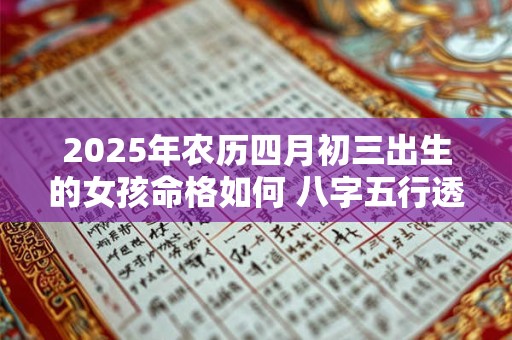 2025年农历四月初三出生的女孩命格如何 八字五行透露哪些玄机