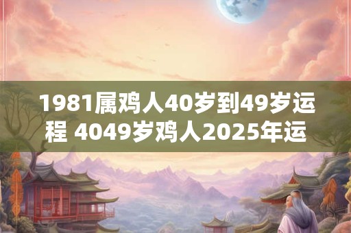 1981属鸡人40岁到49岁运程 4049岁鸡人2025年运势如何