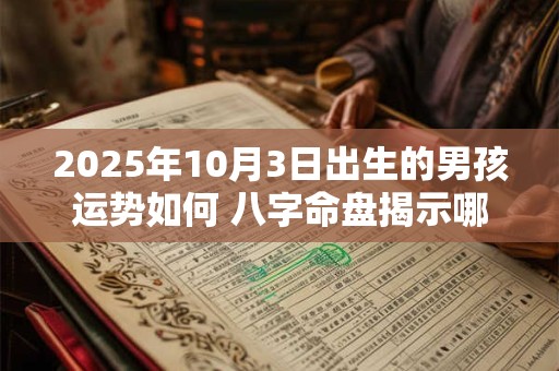 2025年10月3日出生的男孩运势如何 八字命盘揭示哪些奥秘