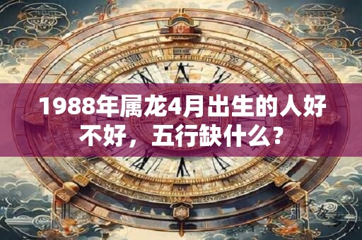 1988年属龙4月出生的人好不好，五行缺什么？