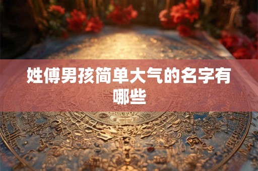 姓傅男孩简单大气的名字有哪些